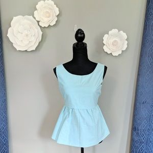 Peach Love Aqua Top With Ivory Bow Accent